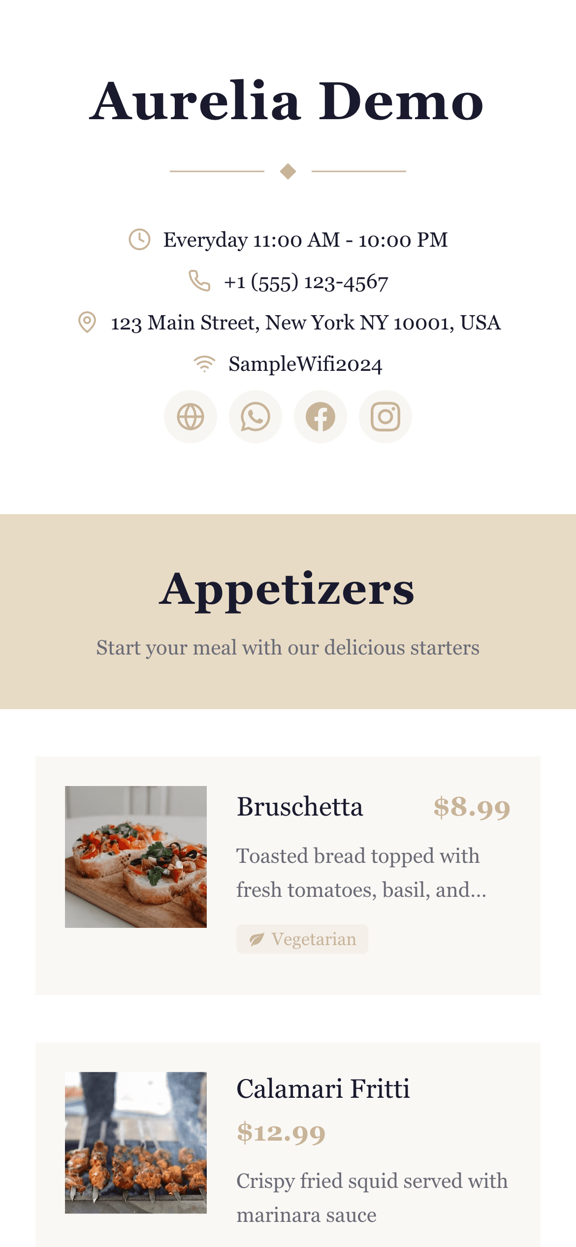 Aurelia template mobile preview