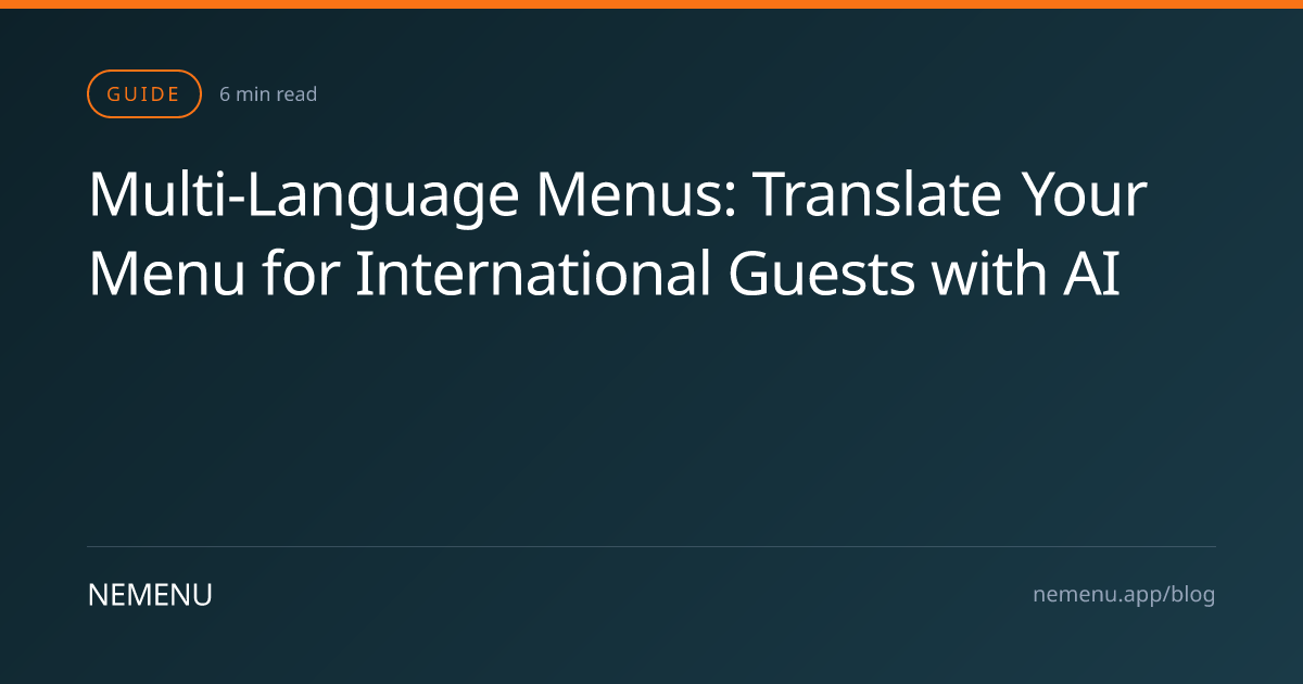 Multi-Language Menus: Translate Your Menu for International Guests with ...